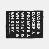 Dasher Dancer Prancer And Bourbon Whiskey Funny Ch Fleece Deken (Voorkant (Horizontaal))