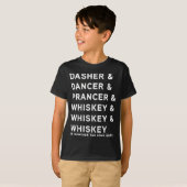 Dasher Dancer Prancer And Bourbon Whiskey Funny Ch T-shirt (Voorkant volledig)