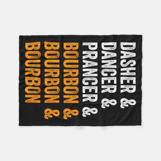 Dasher Dancer Prancer Bourbon Christmas Funny Holi Fleece Deken (Voorkant (Horizontaal))