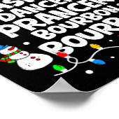 Dasher Dancer Prancer Bourbon Funny Christmas Sant Poster (Hoek)