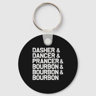 Dasher Dancer Prancer Bourbon Grappig Kerstman San Sleutelhanger