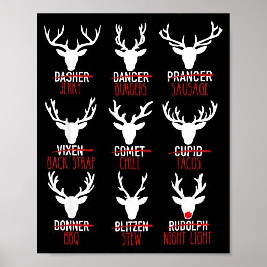 Dasher Dancer Prancer & Bourbon Kerstviering Poster (Voorkant)