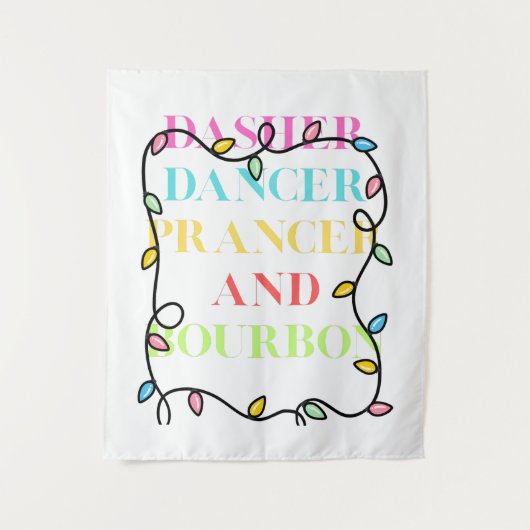 Dasher Dancer Prancer en Bourbon Wandkleed (Voorkant)