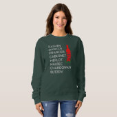 Dasher Dancer Prancer Noël Vin Sweatshirt (Devant entier)
