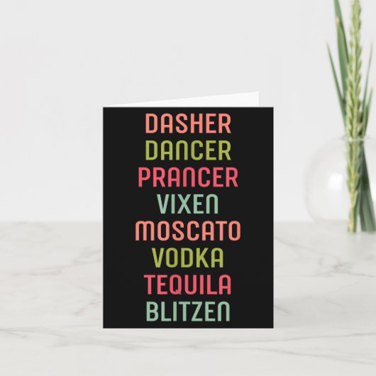 Dasher Dancer Prancer Vixen Moscato Vodka Tequila  Kaart (Voorkant)