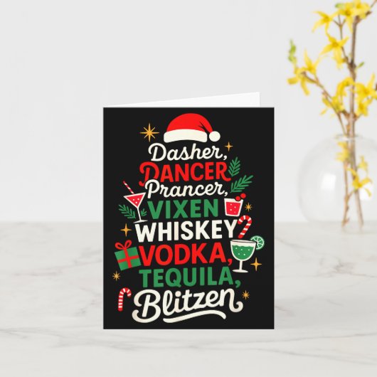 Dasher Dancer Prancer Vixen Moscato Vodka Tequila Kaart (Gele Bloem)