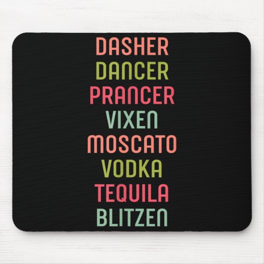 Dasher Dancer Prancer Vixen Moscato Vodka Tequila  Muismat (Voorkant)