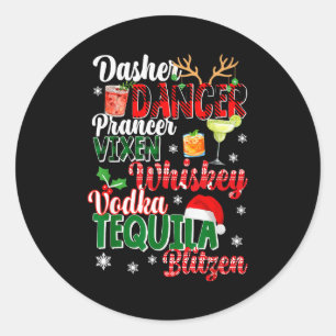 Dasher Dancer Prancer Vixen Moscato Vodka Tequila Ronde Sticker