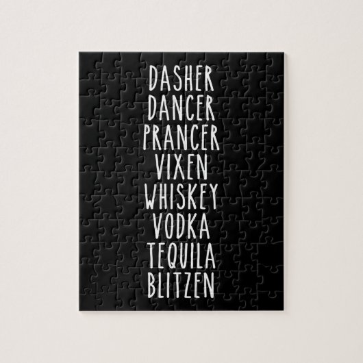 Dasher Dancer Prancer Vixen Whiskey Vodka Tequila Legpuzzel (Verticaal)