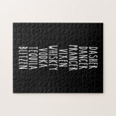 Dasher Dancer Prancer Vixen Whiskey Vodka Tequila Legpuzzel (Horizontaal)