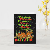 Dasher Dancer Whiskey Vodka Tequila Blitzen Kerst Kaart (Gele Bloem)