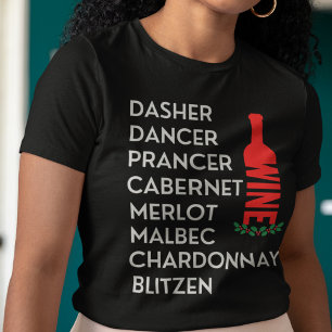 Dasher danser rendier noemt wijnliefhebber t-shirt