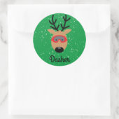 Dasher Reindeer Classic Round Sticker (Tas)
