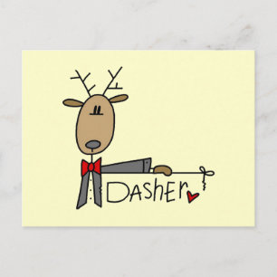 Dasher Reindeer kerstT-shirts en cadeautjes Feestdagenkaart