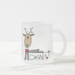 Dasher Reindeer kerstT-shirts en cadeautjes Matglas Koffiemok