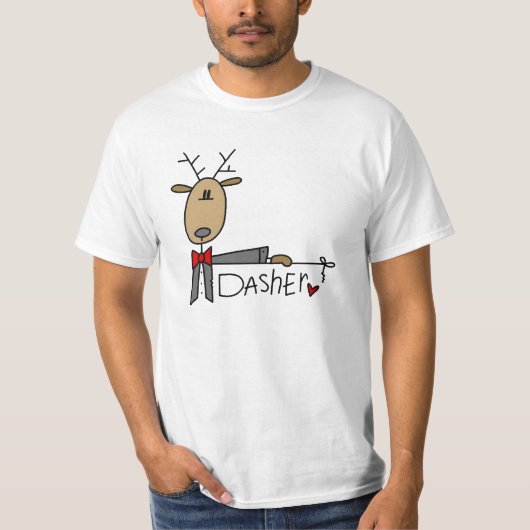Dasher Reindeer kerstT-shirts en cadeautjes T-shirt (Voorkant)