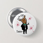 Dasher Reindeer Ronde Button 5,7 Cm (Voorkant /achterkant)
