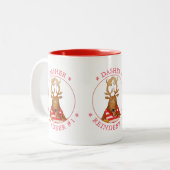 DASHER REINDEER Rouge Mug à deux tons (Devant gauche)