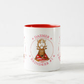 DASHER REINDEER Rouge Mug à deux tons (Centre)