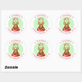 DASHER RENDIER Grote ronde Stickers (Vel)