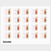 DASHER RENDIER Kleine adresenvelop afdichtingen Vierkante Sticker (Vel)