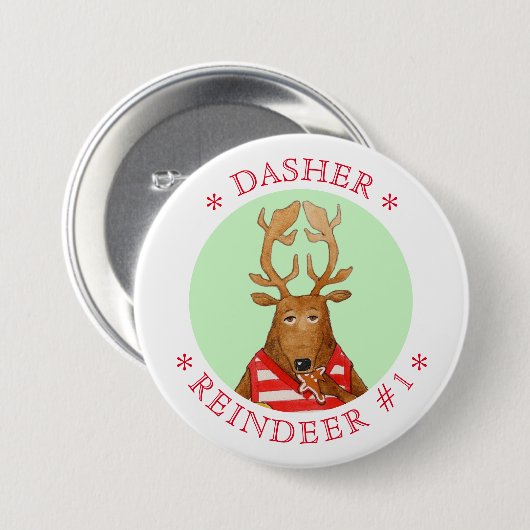 DASHER RENDIER Ronde Pin Button (Voorkant /achterkant)