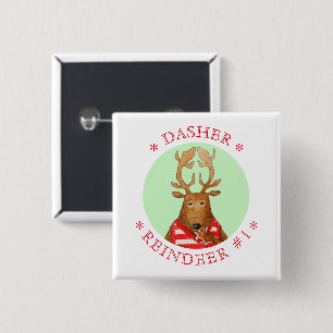 DASHER RENDIER Vierkante Pin Button