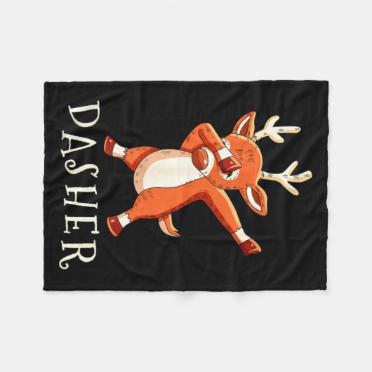 Dasher Santas Reindeers Family Matching Outfit Chr Fleece Deken (Voorkant (Horizontaal))