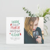 Dashin Dancin Prancin Funny kerstkaarten Feestdagenkaart (Staand voorkant)