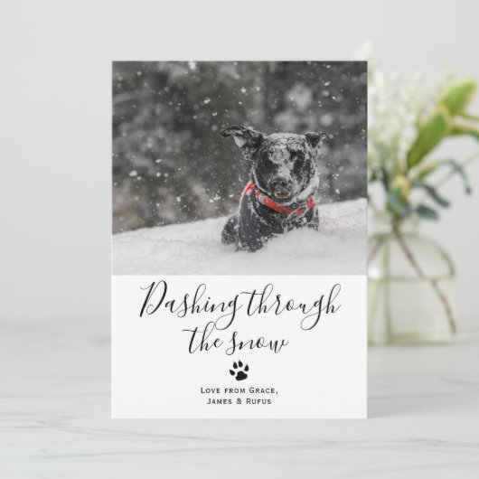 Dashing à travers la carte de Noël de chien de com (Debout devant)