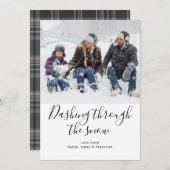 Dashing À Travers La Carte De Noël Photo Neige (Devant / Derrière)