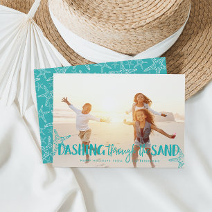 Dashing à travers le sable   Carte photo de vacanc