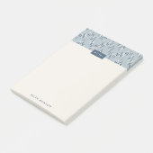 Dashing Boho Ikat Zig Zag Motif Post-It - Bleu (Incliné)