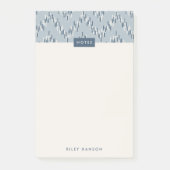 Dashing Boho Ikat Zig Zag Motif Post-It - Bleu (Devant)
