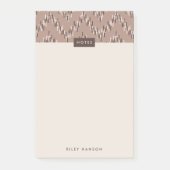 Dashing Boho Ikat Zig Zag Motif Post-It - Brown (Devant)
