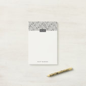 Dashing Boho Ikat Zig Zag Motif Post-It - Grey (Sur un bureau)