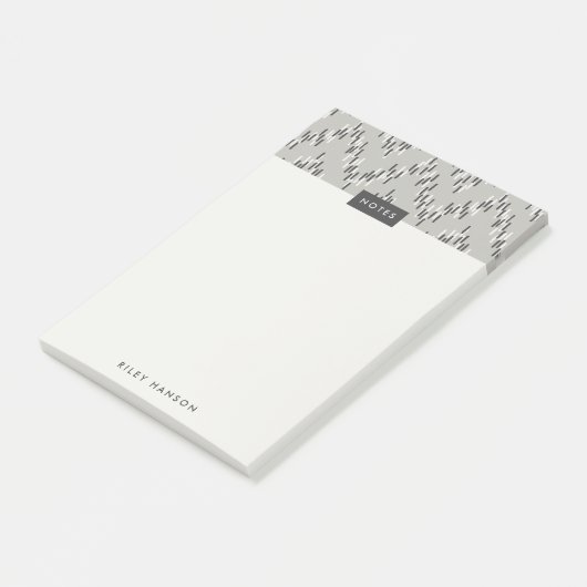 Dashing Boho Ikat Zig Zag Motif Post-It - Grey (Incliné)