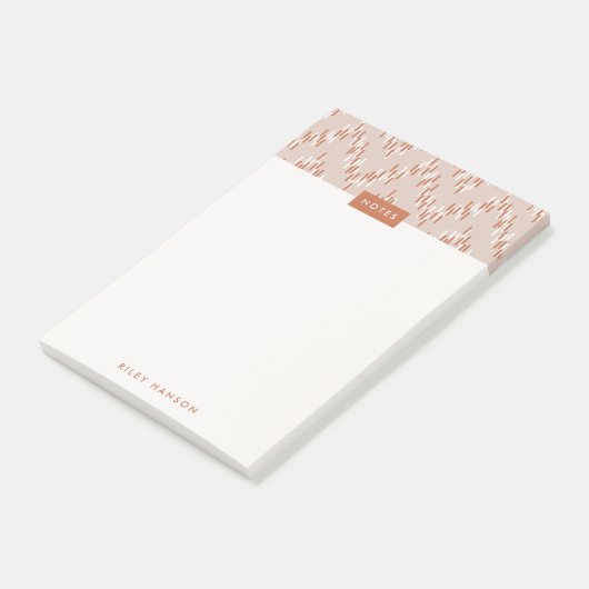 Dashing Boho Ikat Zig Zag Motif Post-It - Rust (Incliné)