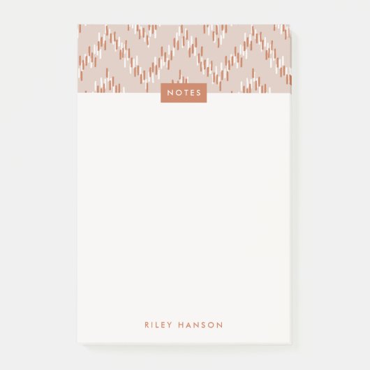 Dashing Boho Ikat Zig Zag Motif Post-It - Rust (Devant)