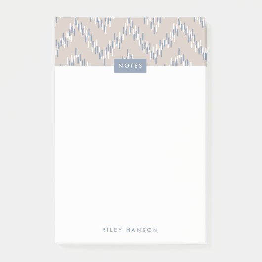 Dashing Boho Ikat Zig Zag Motif Post-It - Taupe (Devant)