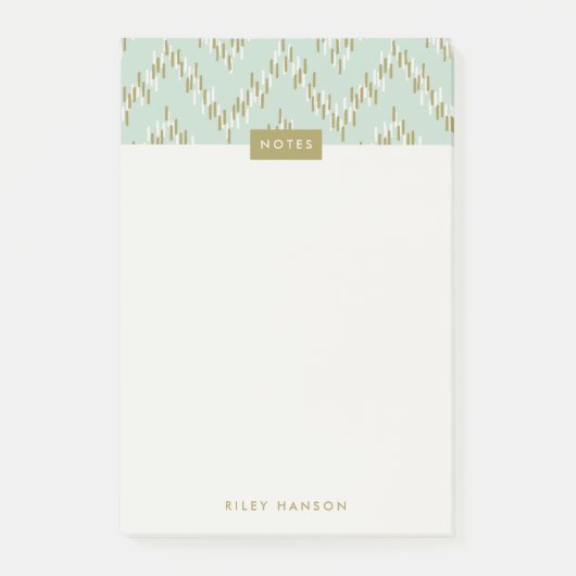 Dashing Boho Ikat Zig Zag Motif Post-It - Vert (Devant)