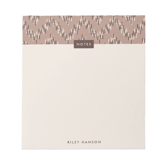 Dashing Boho Ikat Zig Zag Pattern Notitieblok - Br (Voorkant)