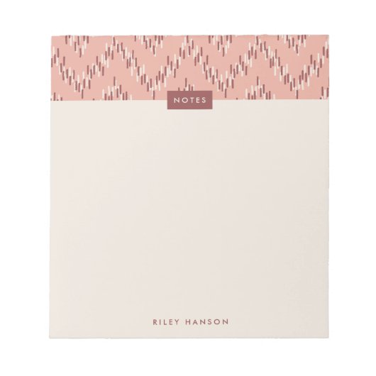 Dashing Boho Ikat Zig Zag Pattern Notitieblok - Ro (Voorkant)