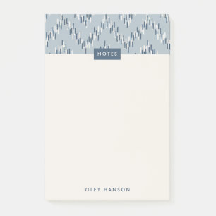 Dashing Boho Ikat Zig Zag Pattern Post-it - Blue Post-it® Notes