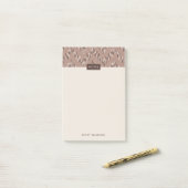 Dashing Boho Ikat Zig Zag Pattern Post-it - Brown Post-it® Notes (Op bureau)