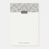 Dashing Boho Ikat Zig Zag Pattern Post-it - Grey Post-it® Notes (Voorkant)