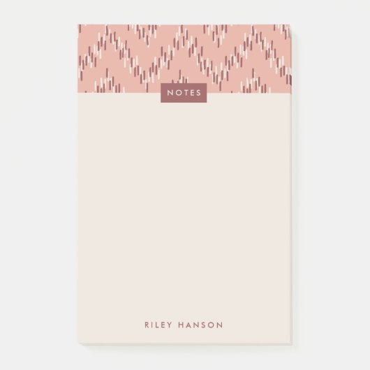 Dashing Boho Ikat Zig Zag Pattern Post-it - Red Post-it® Notes (Voorkant)