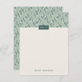 Dashing Boho Ikat Zig Zag Stationery - Blauwgroen (Voorkant / Achterkant)