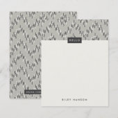 Dashing Boho Ikat Zig Zag Stationery - Grey (Voorkant / Achterkant)