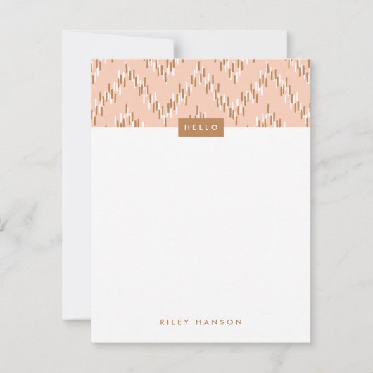 Dashing Boho Ikat Zig Zag Stationery - Oranje (Voorkant)